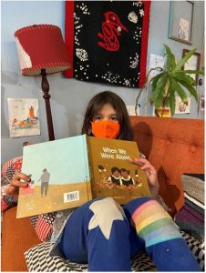 a child reading a book