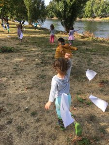 Hilltop Children Flying Kites