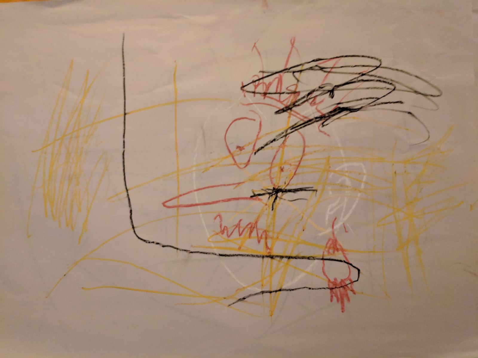 A drawing of a shark by a child